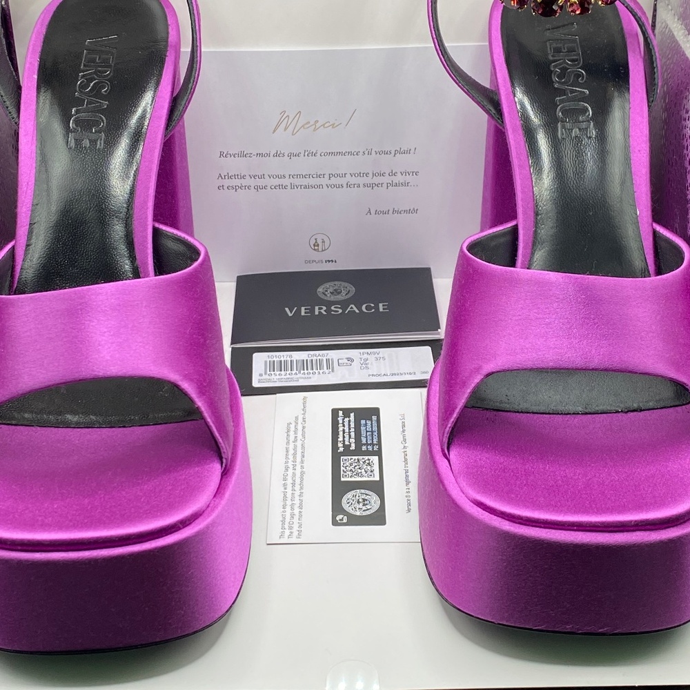 Versace purple platform sandal